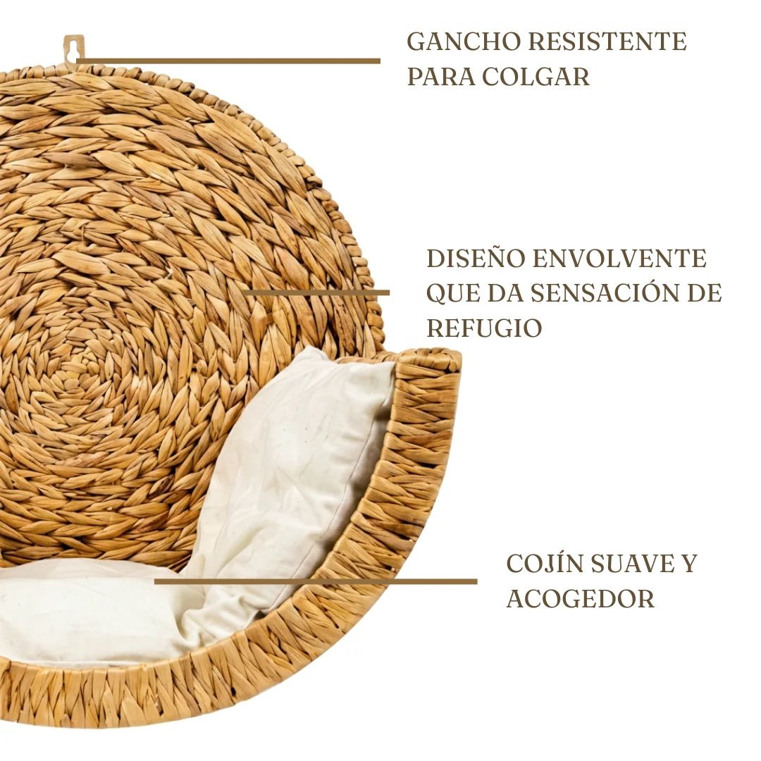 Close view of the CozyMeow woven design and soft cushion