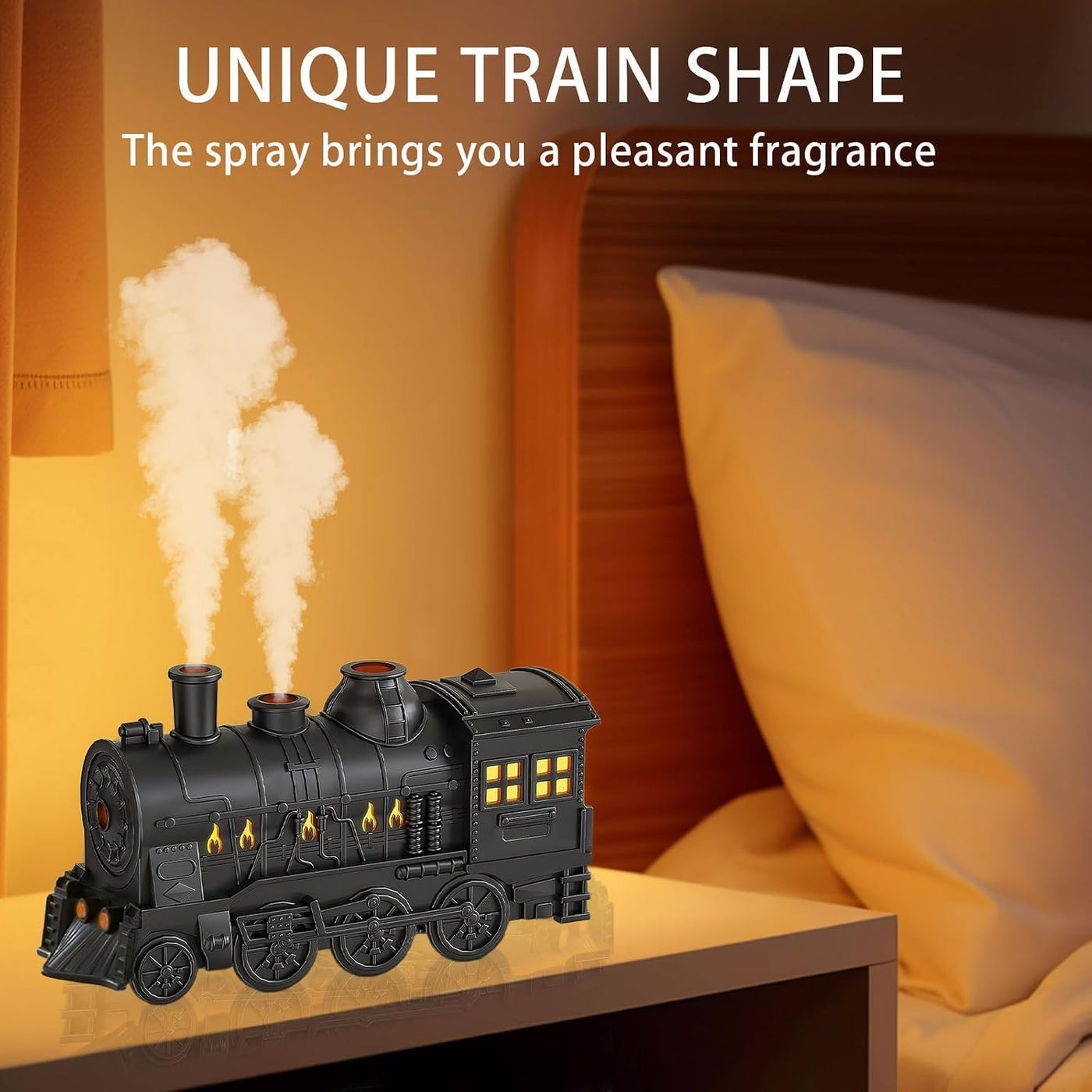 Train Diffusers for Essential Oils,300ml Magic Train Diffuser, Large Room Remote Control Aromatherapy Diffuser, Ultrasonic Cool Mist Humidifier Auto Off for Office Bedroom